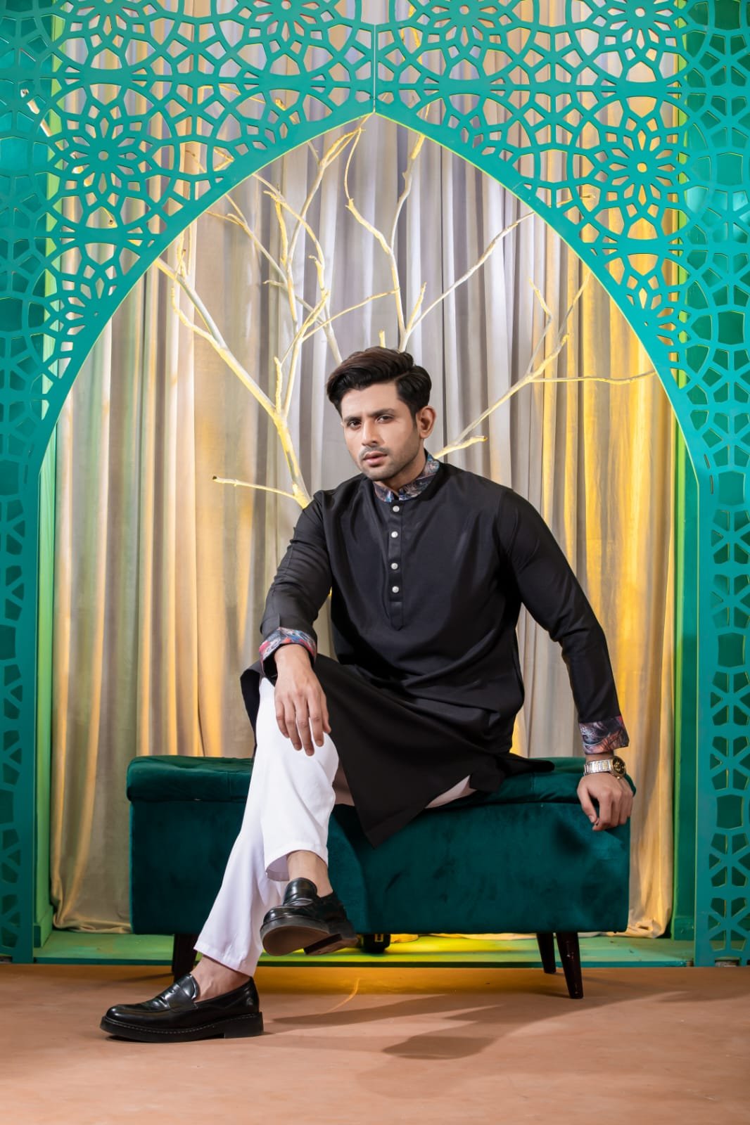 Black Embroidery Panjabi/ Code 202