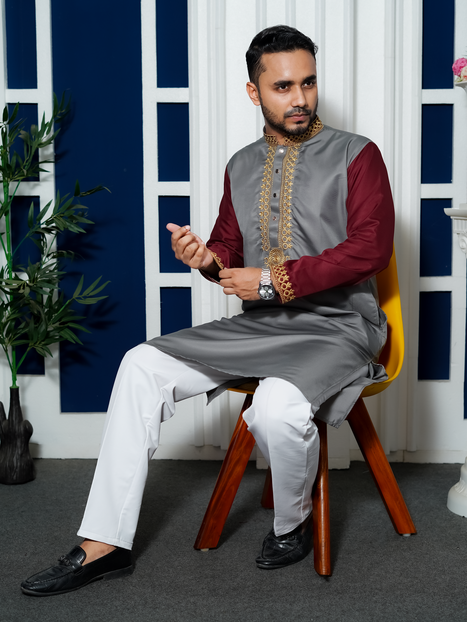 Ash Embroidery Panjabi / cod   266